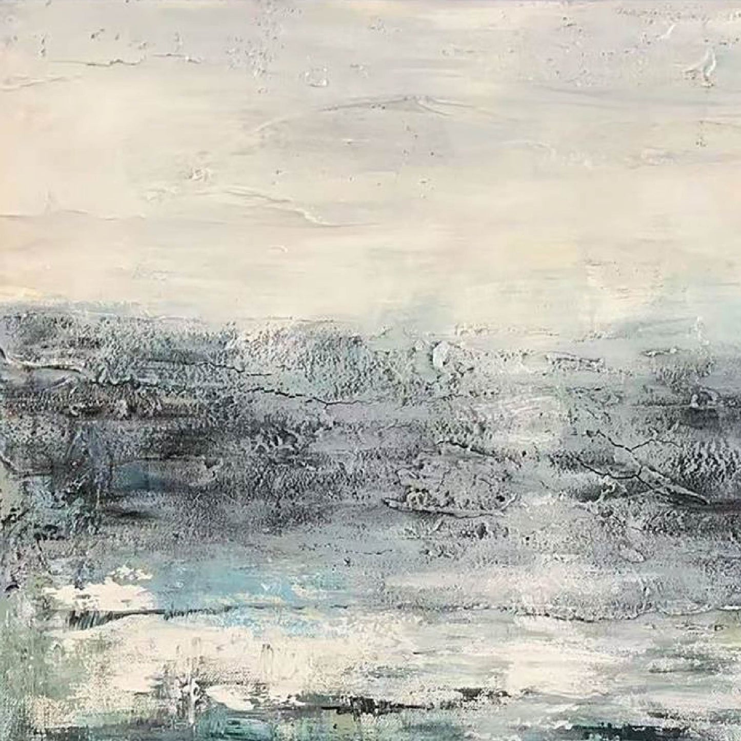 texture painting"Waterside in Old Memories"