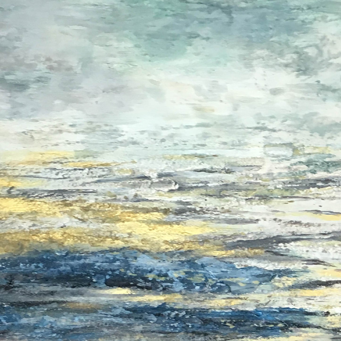 Abstract Painting"Golden Threads · Dawn or Dusk of the Sea"