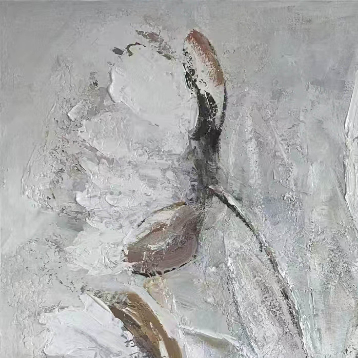 texture painting"Hazy Blossoms "