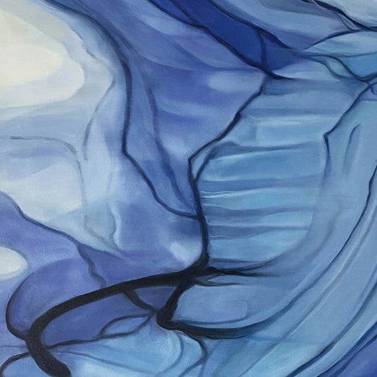 Abstract Painting"Blue Realm Veins"