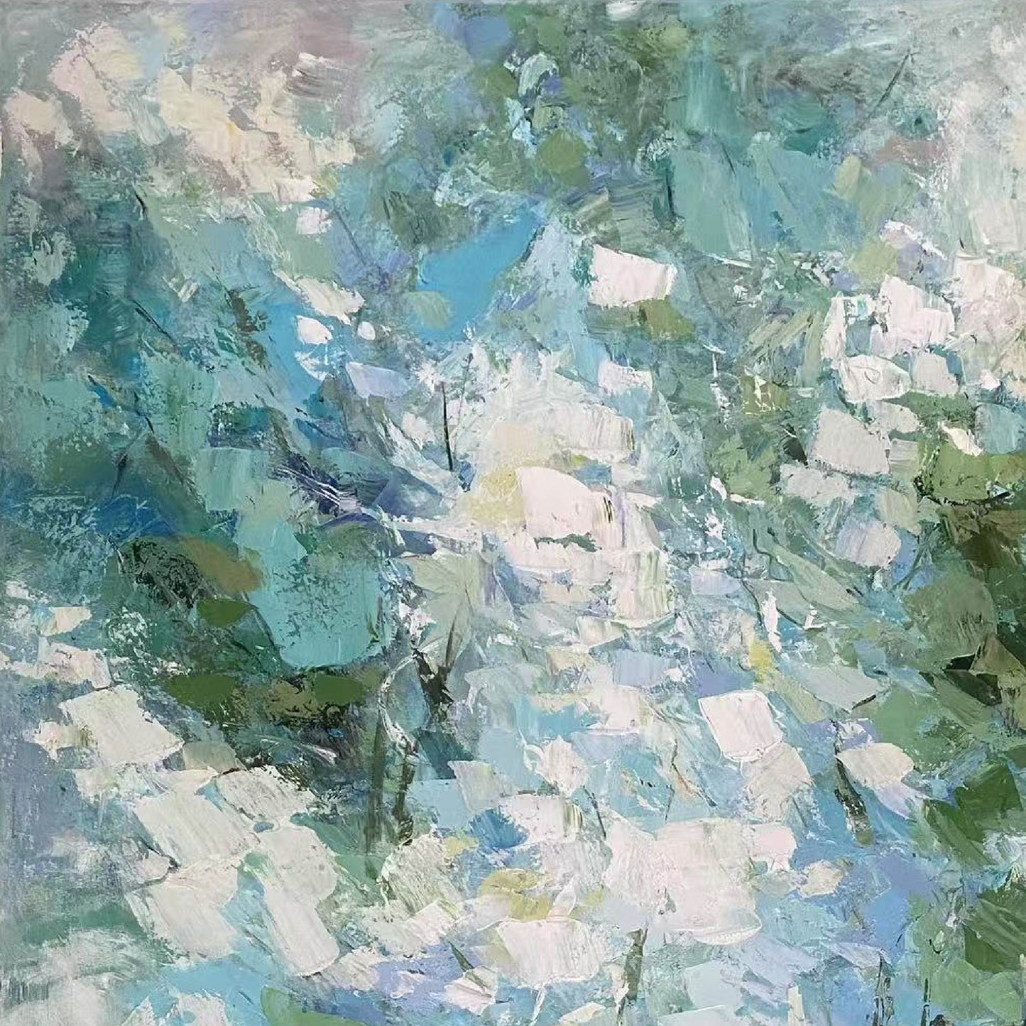 texture painting"Hazy Floral Affairs"