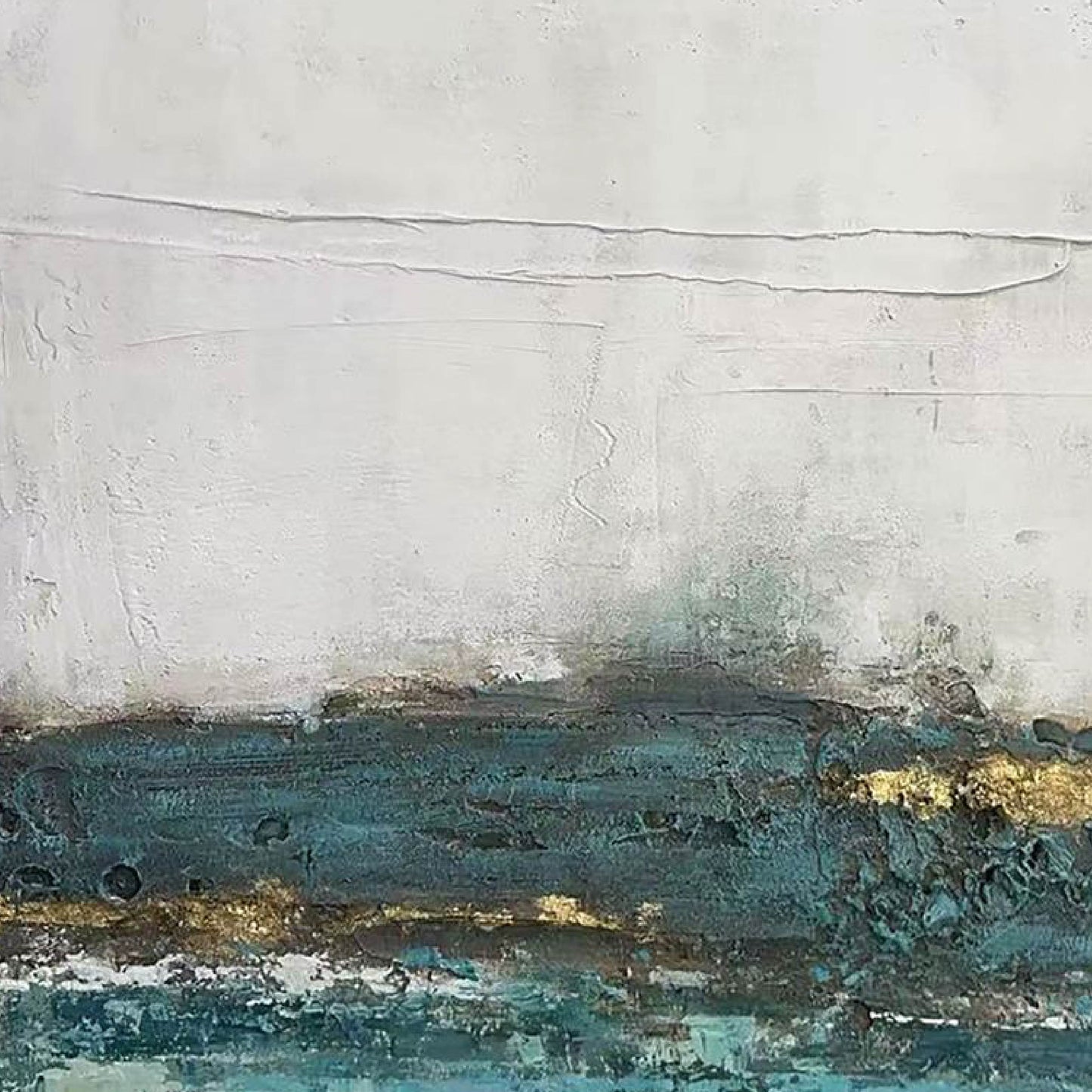 texture painting"Golden Rays in the Sea of Fog"