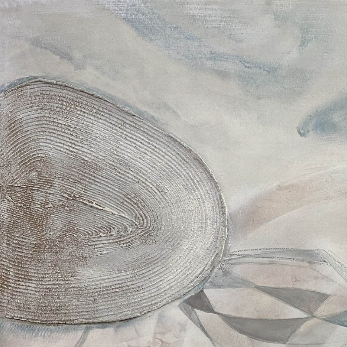 abstract painting"Ring Traces Hidden in Mist"