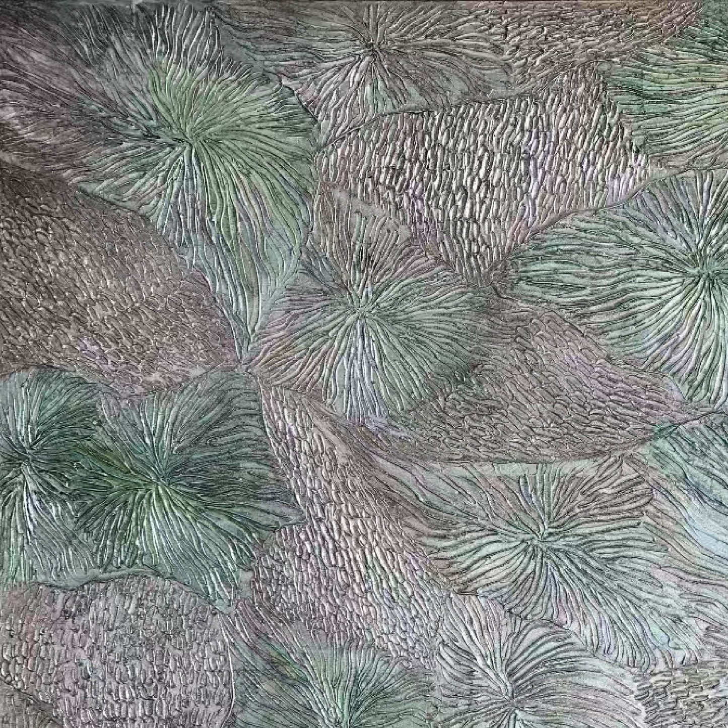 texture painting"Micro Leaf World"