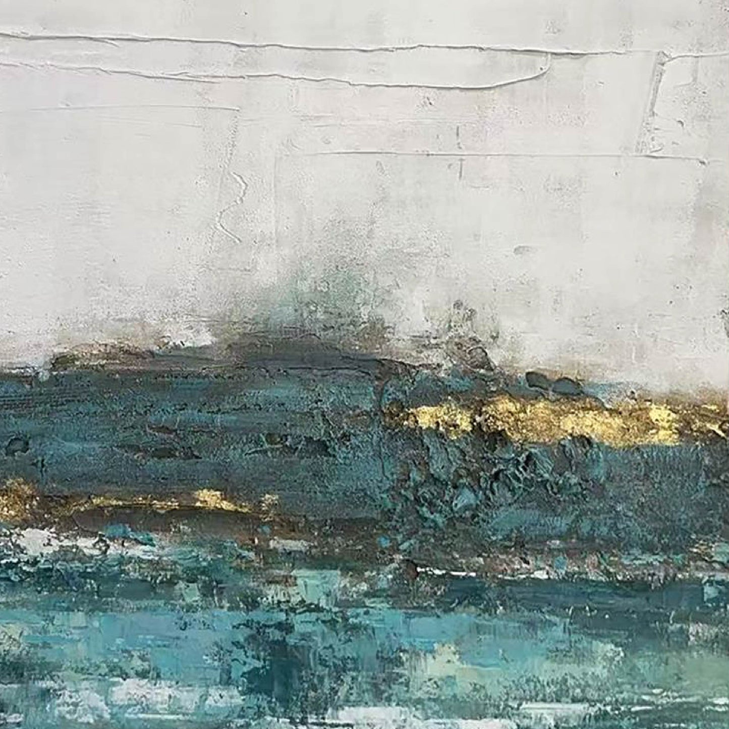 texture painting"Golden Rays in the Sea of Fog"