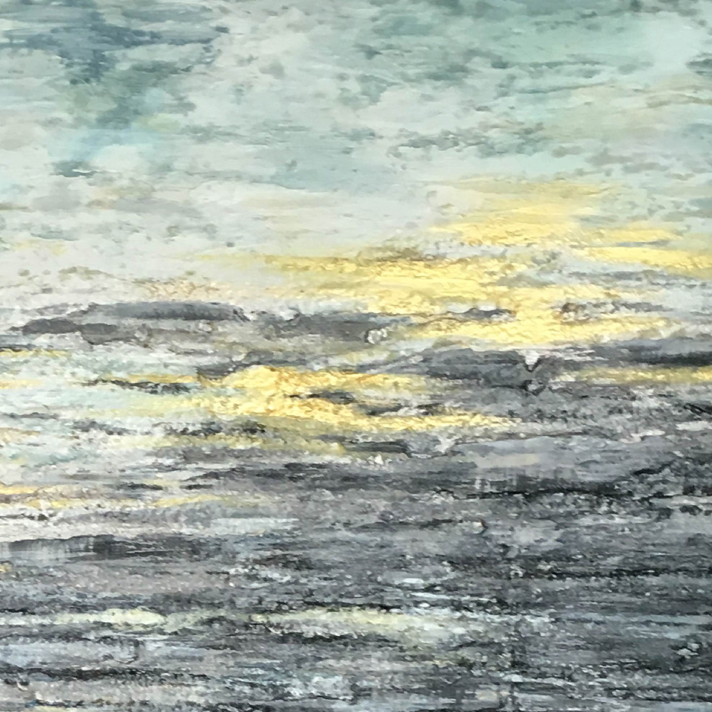 Abstract Painting"Golden Threads · Dawn or Dusk of the Sea"