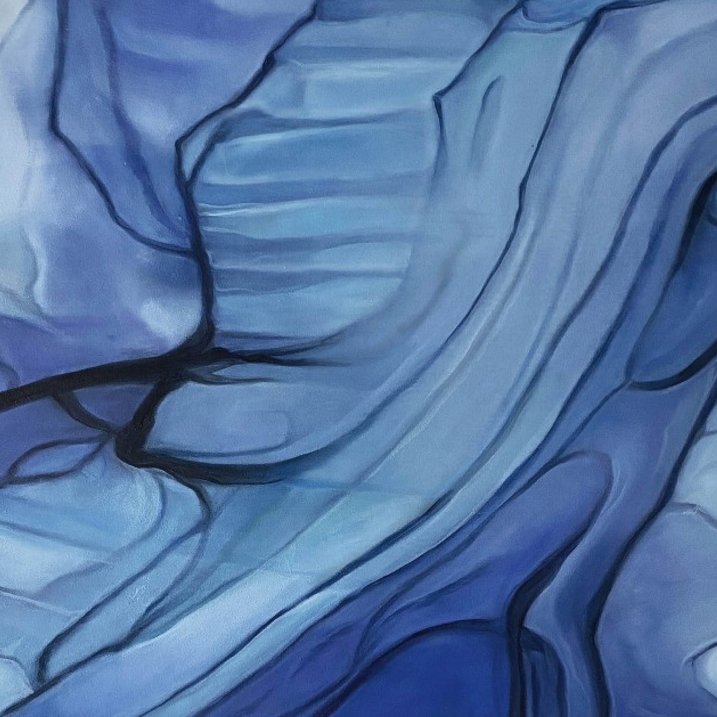 Abstract Painting"Blue Realm Veins"