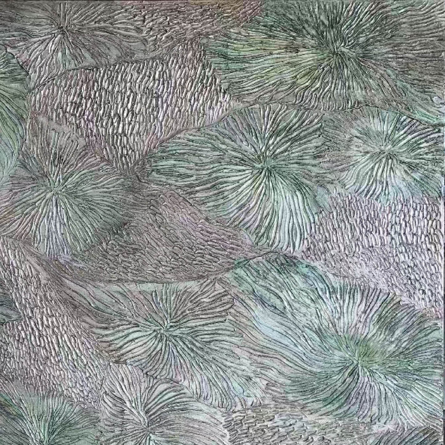 texture painting"Micro Leaf World"