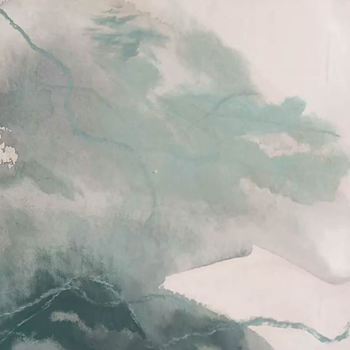 landscape painting"Ink Rhythm of Cyan Ridges"