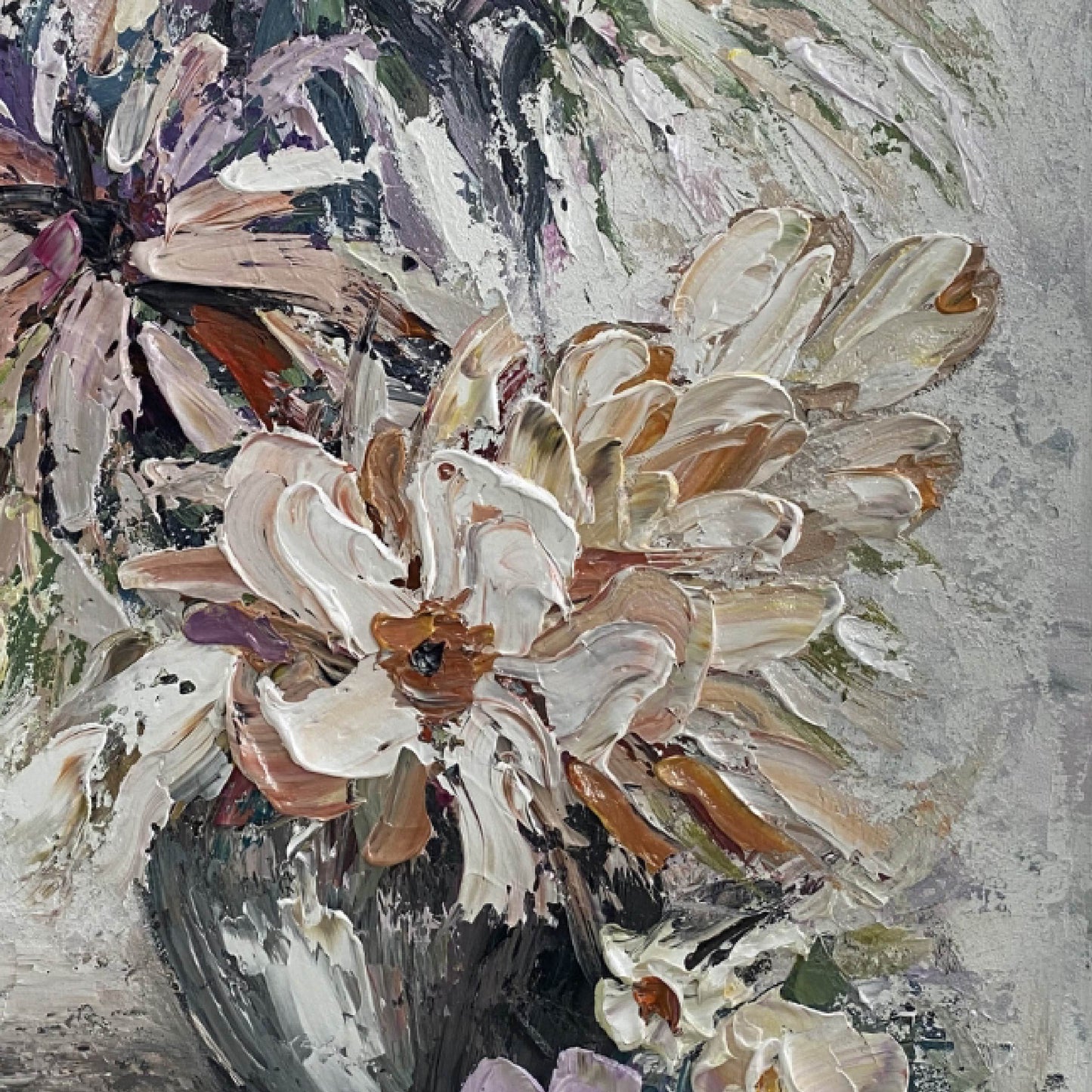 texture painting"Spring Day Fantasy in the Vase"