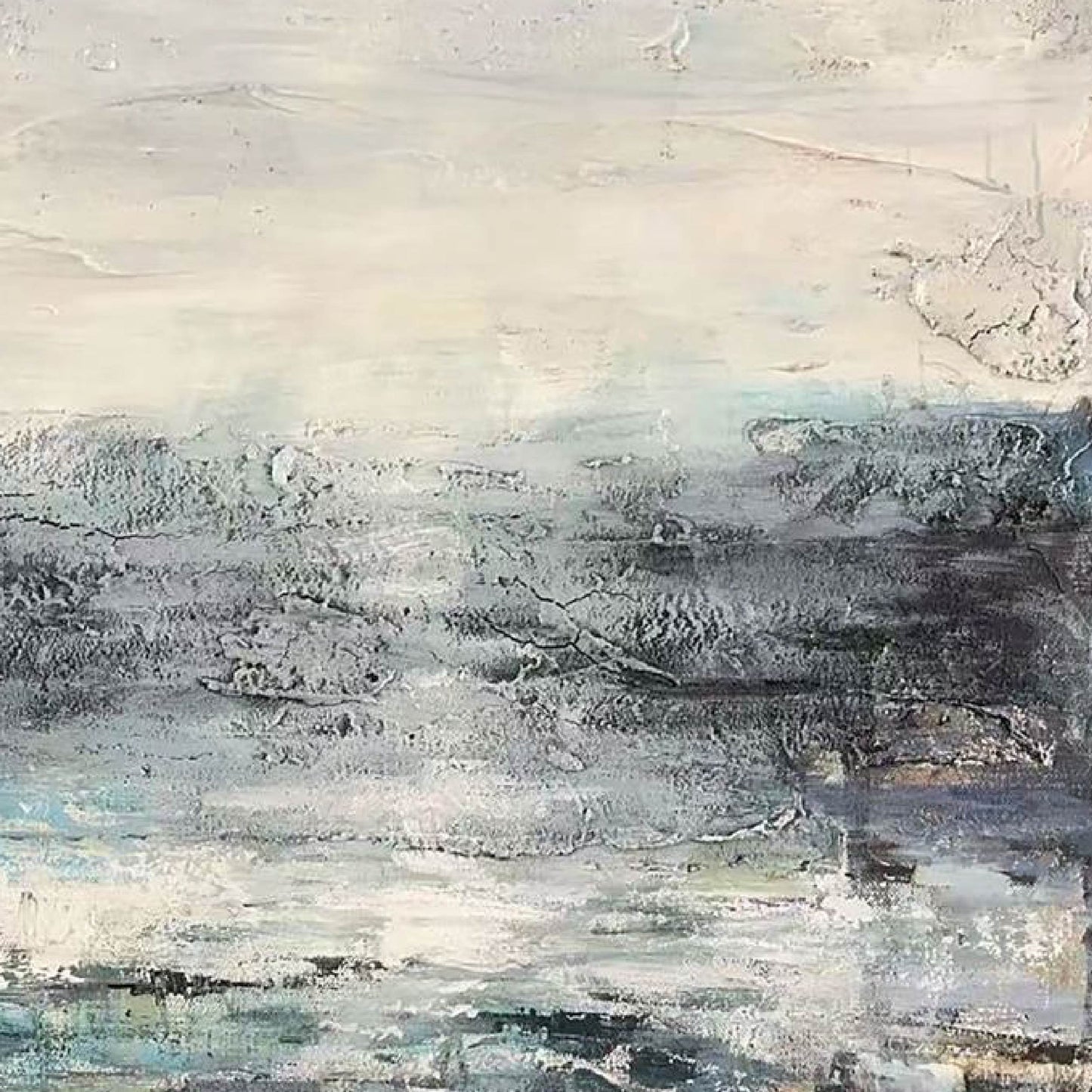 texture painting"Waterside in Old Memories"