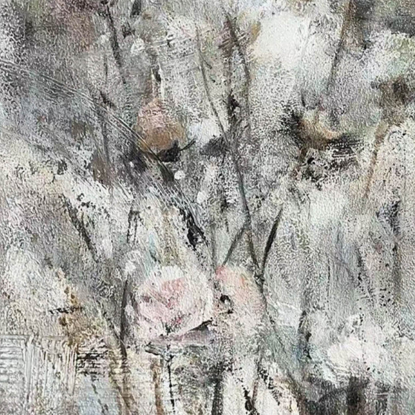 texture painting"Gray Mist Flower Language"