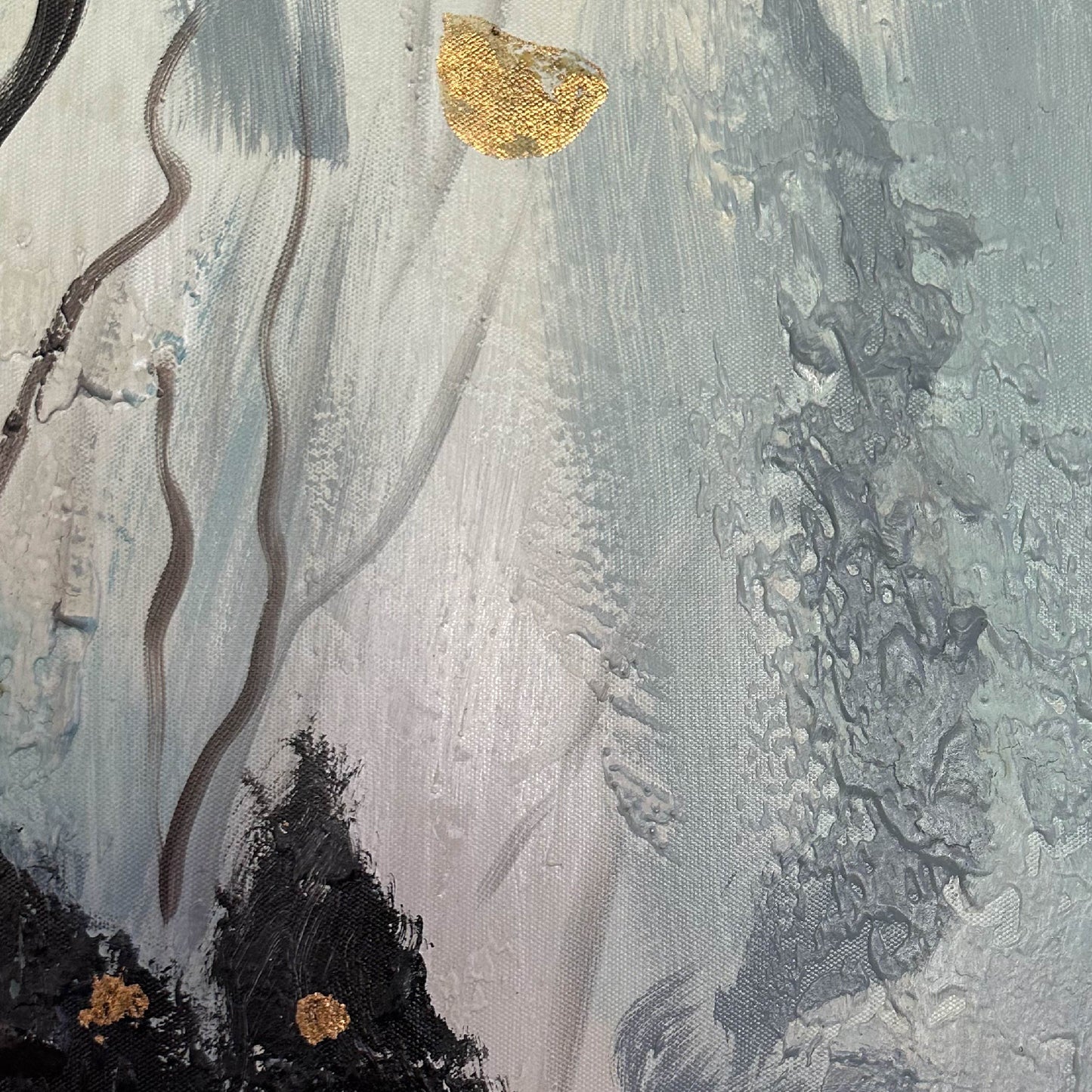 Texture Hand - painted Art“Monochrome & Gilded Murmurs”