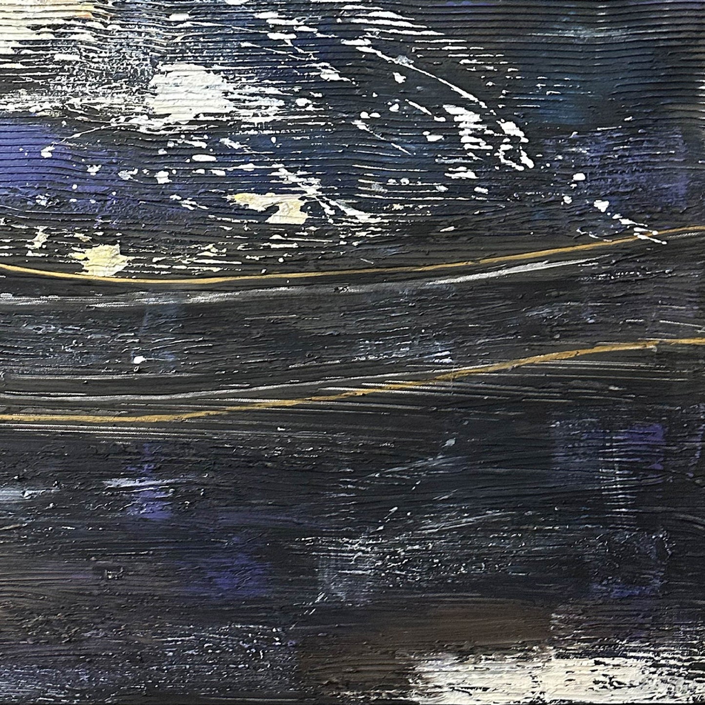 Abstract Painting"Wave Shadows, Golden Bands, Hazy Sky "