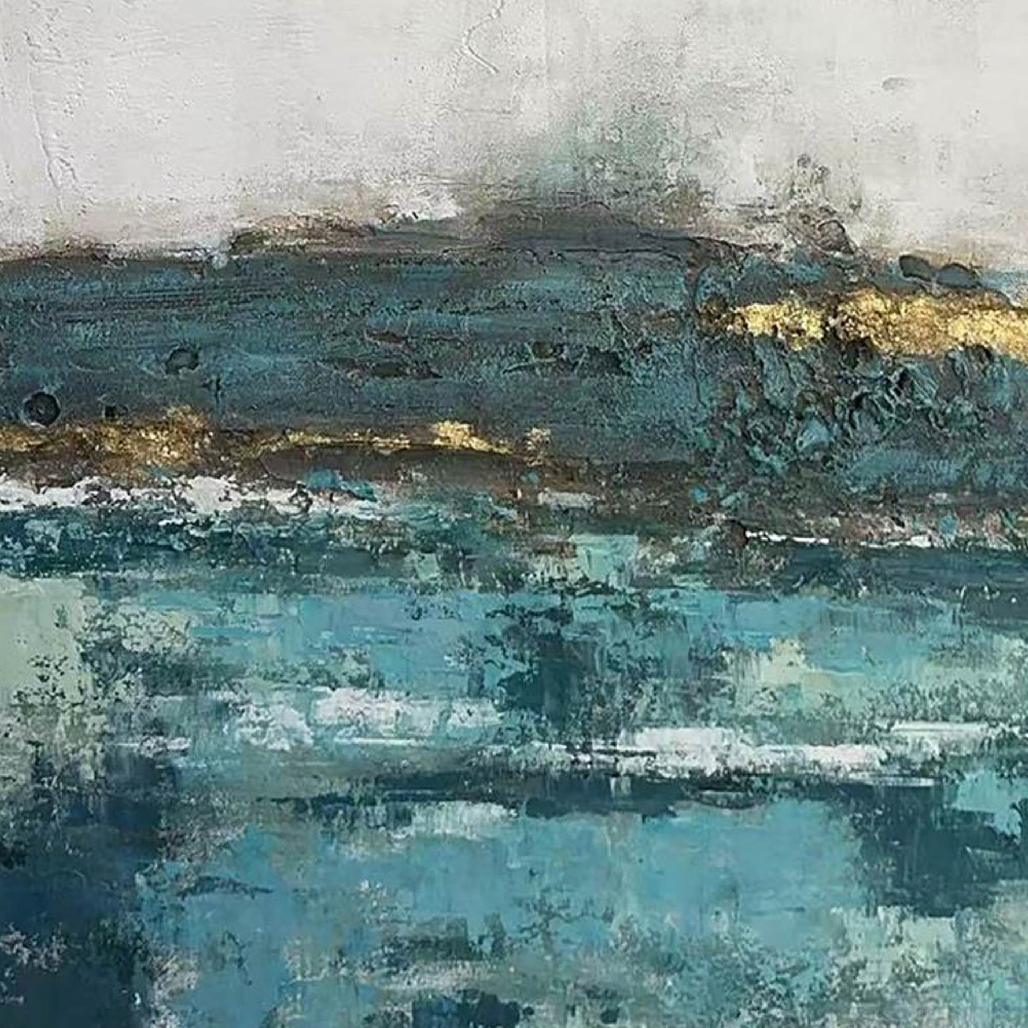 texture painting"Golden Rays in the Sea of Fog"
