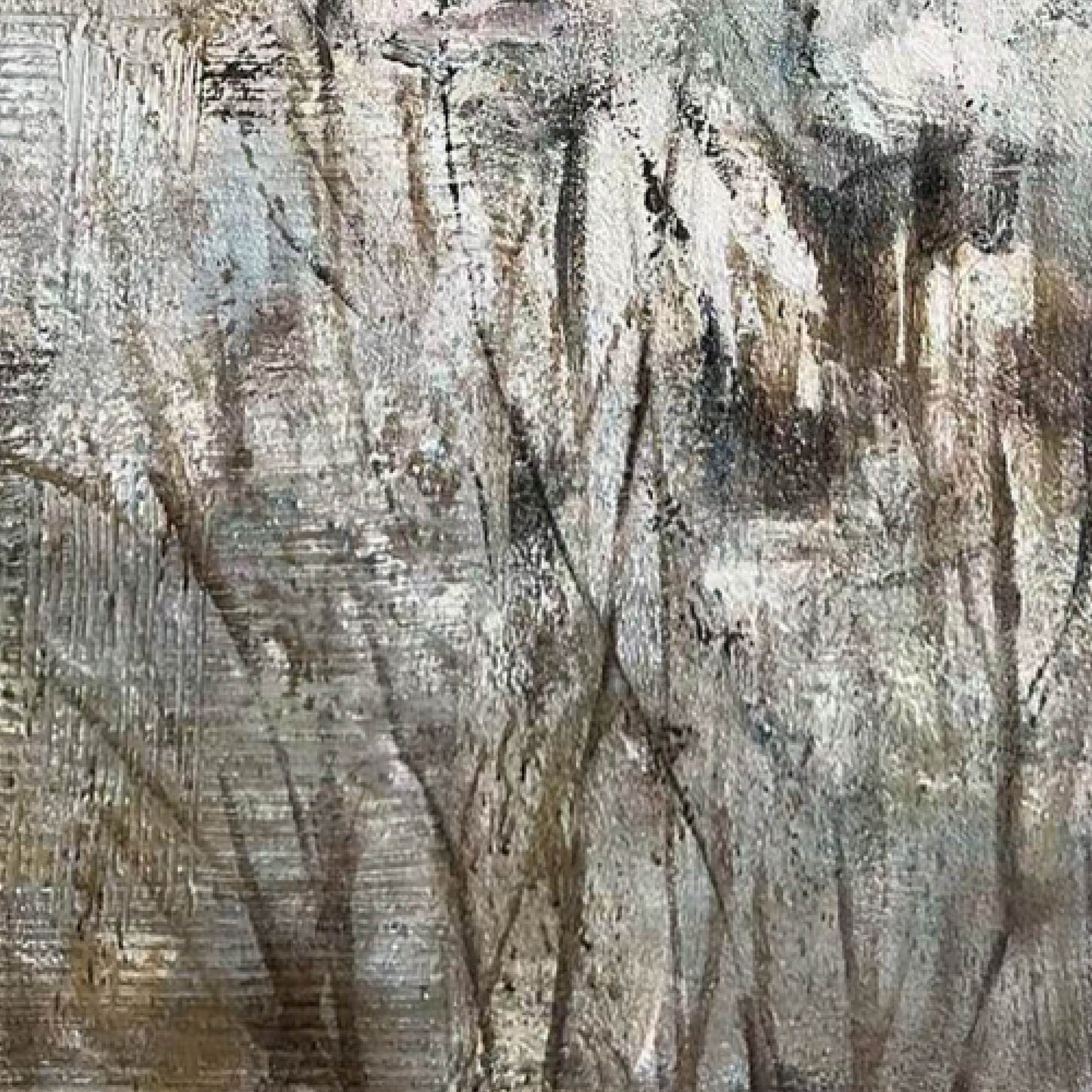 texture painting"Gray Mist Flower Language"