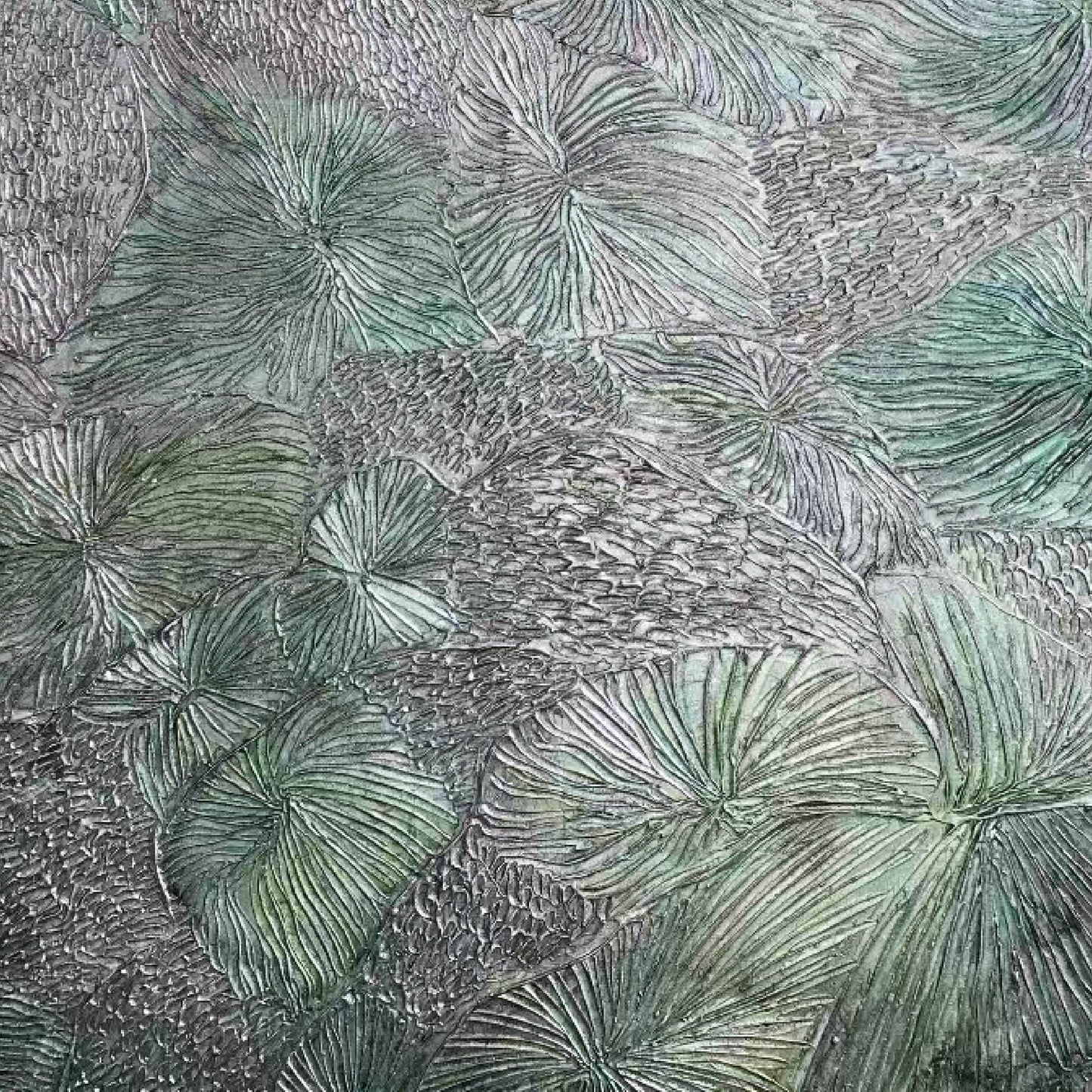 texture painting"Micro Leaf World"