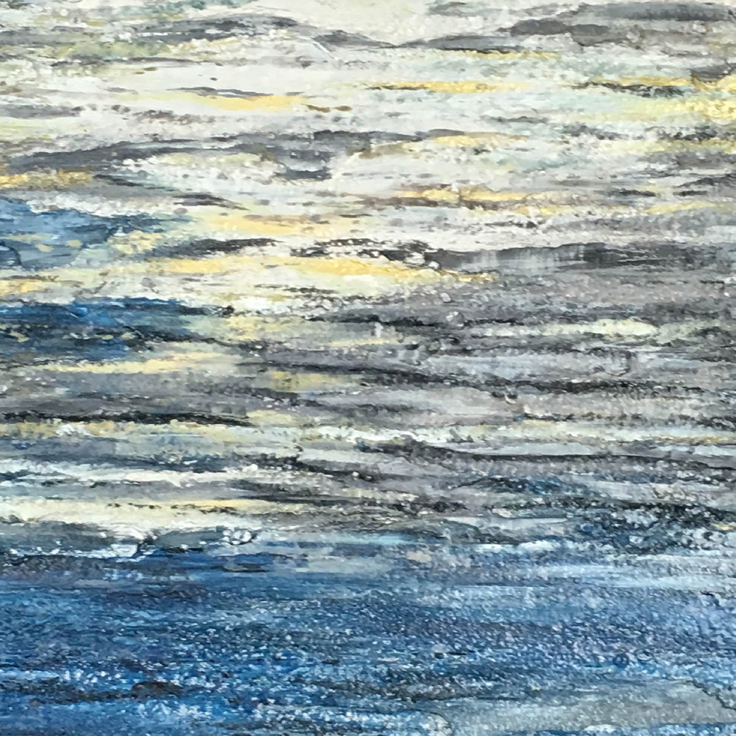Abstract Painting"Golden Threads · Dawn or Dusk of the Sea"