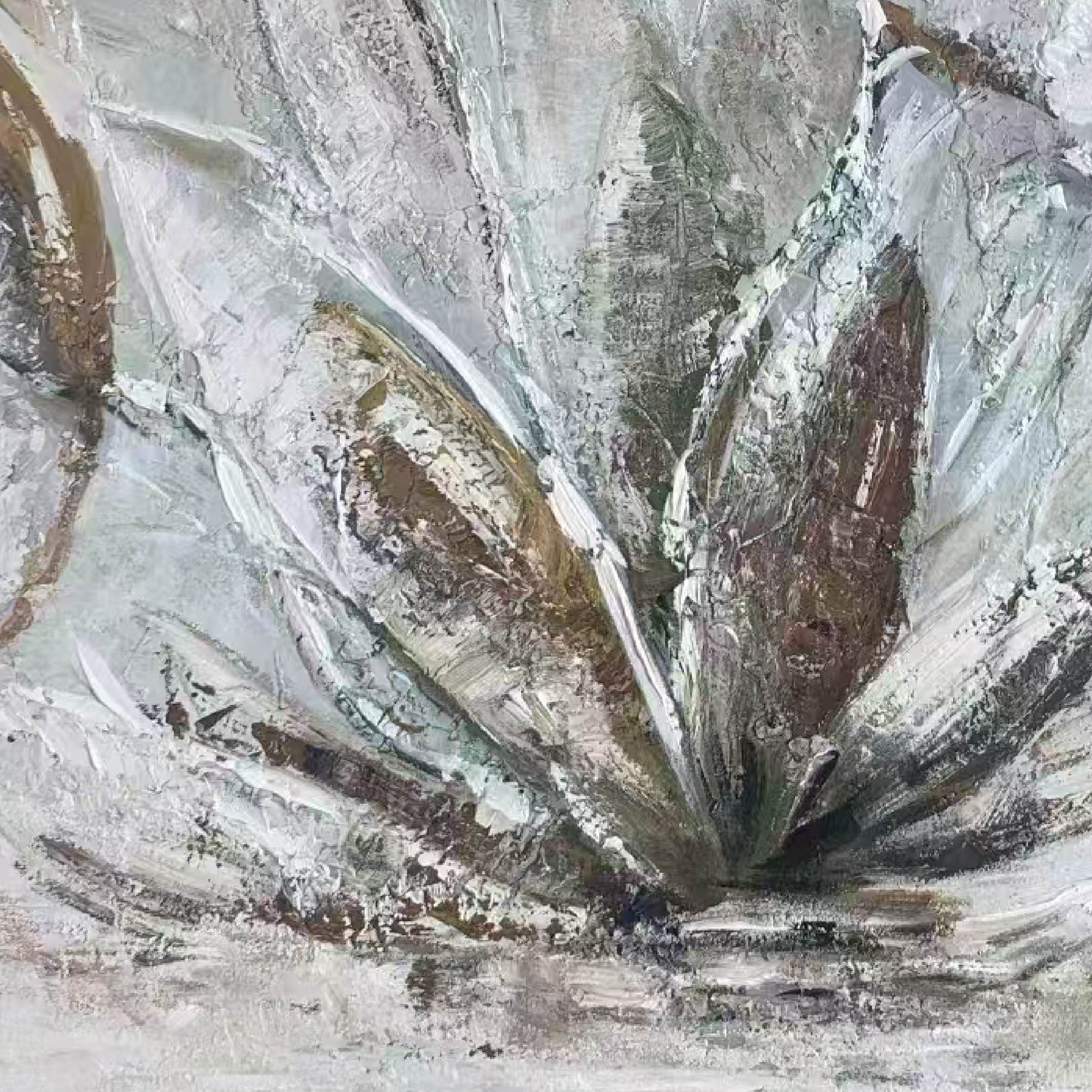 texture painting"Hazy Blossoms "
