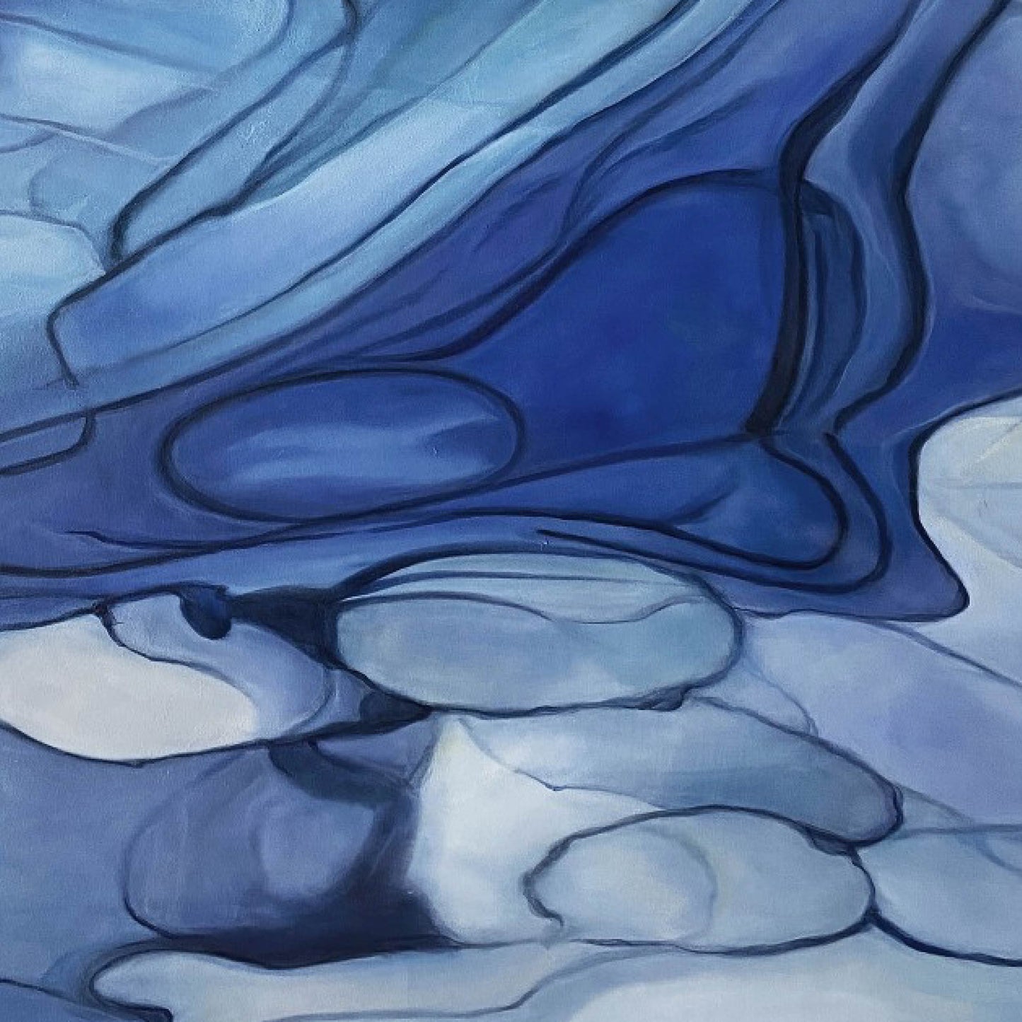 Abstract Painting"Blue Realm Veins"