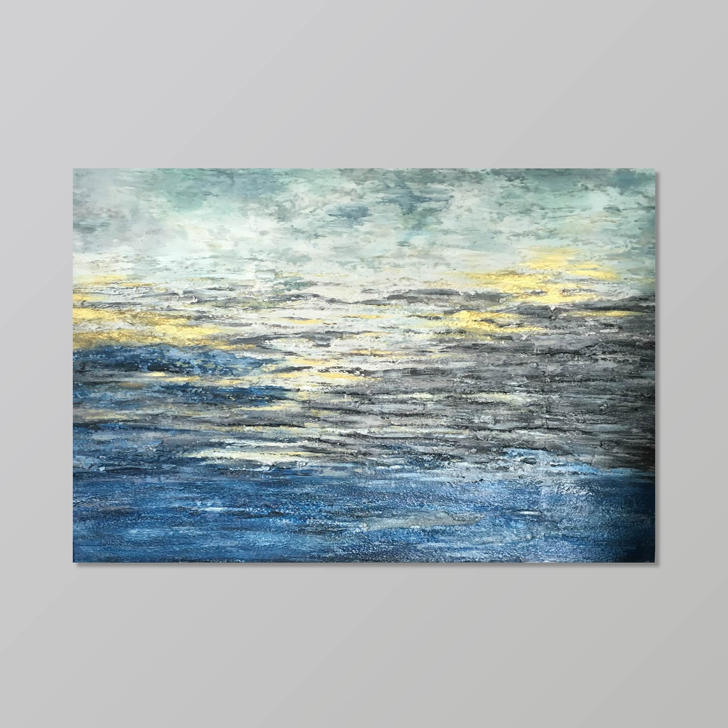 Abstract Painting"Golden Threads · Dawn or Dusk of the Sea"
