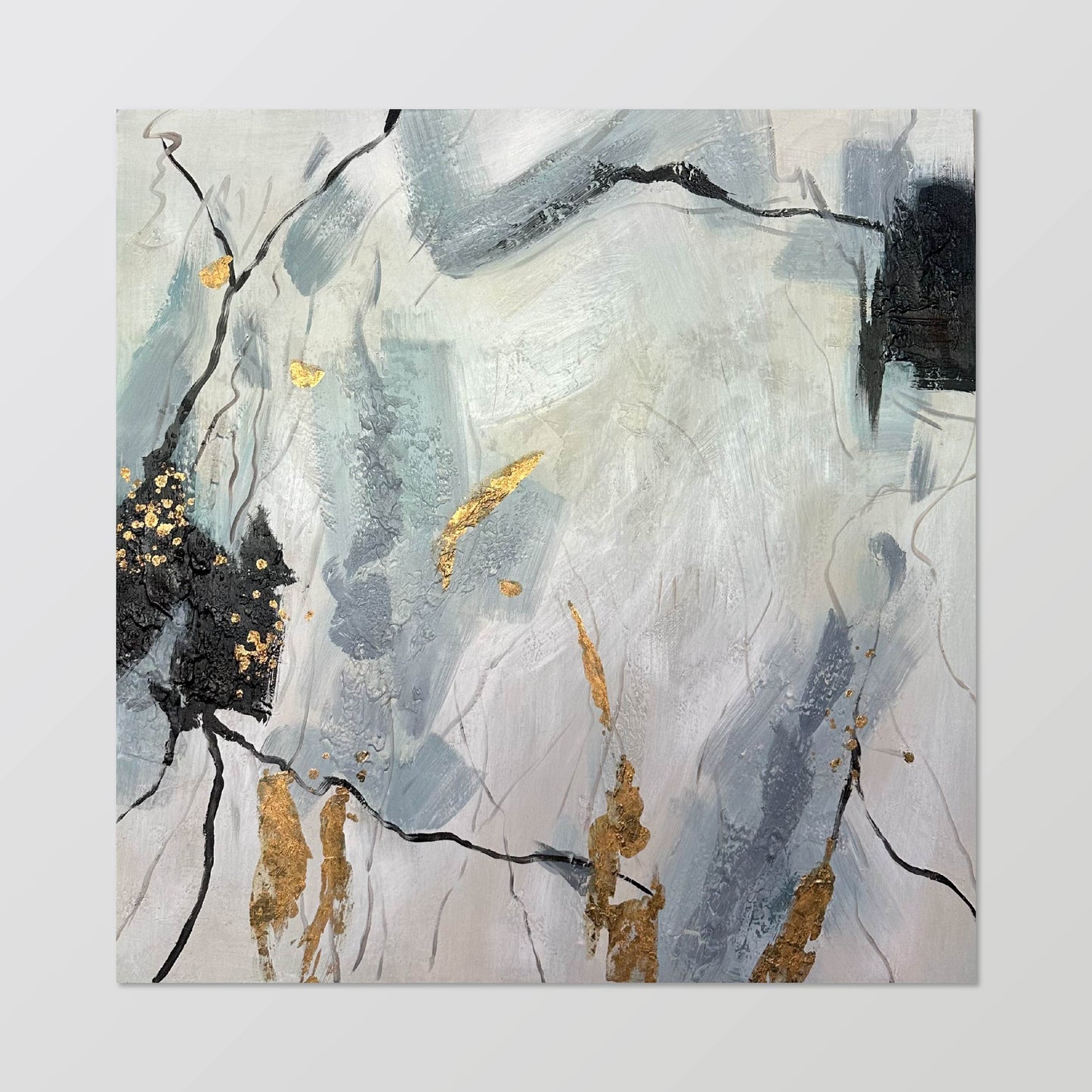 Texture Hand - painted Art“Monochrome & Gilded Murmurs”