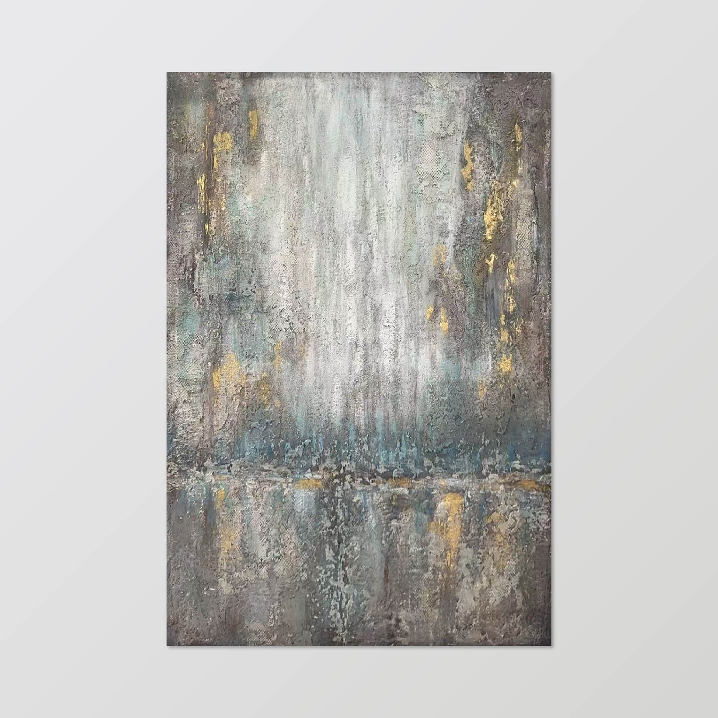 Texture Hand - painted"Gray - Blue Gold Dream"