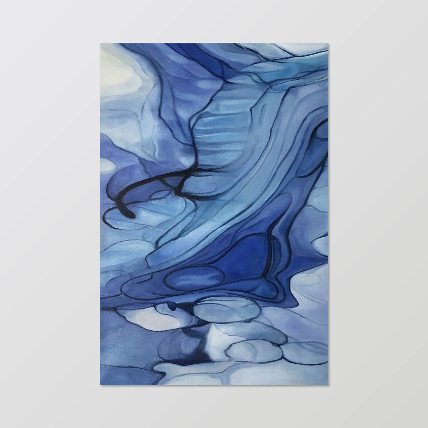 Abstract Painting"Blue Realm Veins"