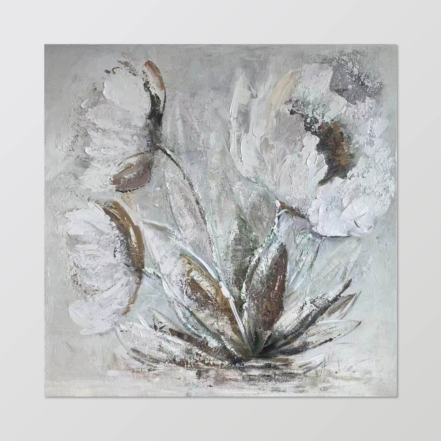 texture painting"Hazy Blossoms "