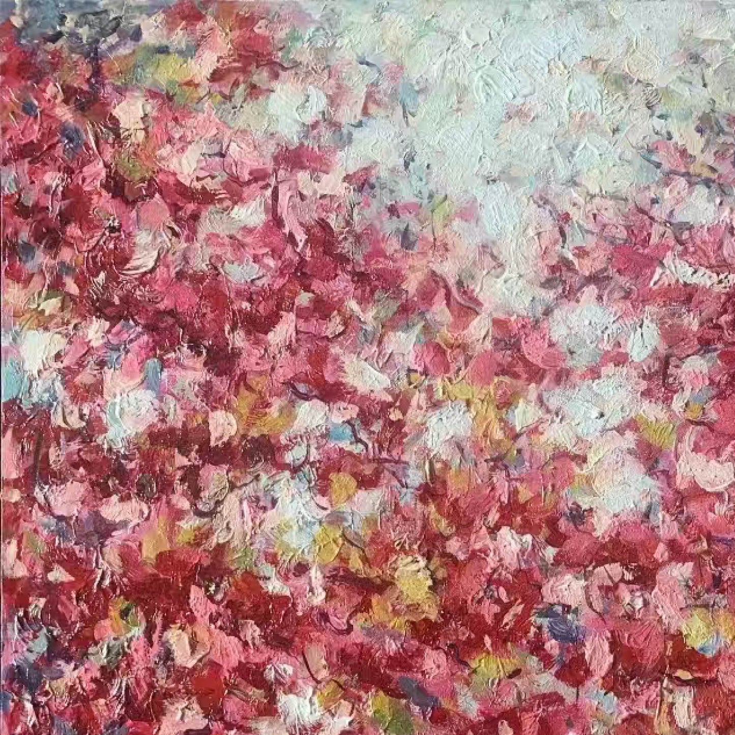 landscape painting"Crimson Flower Tide"