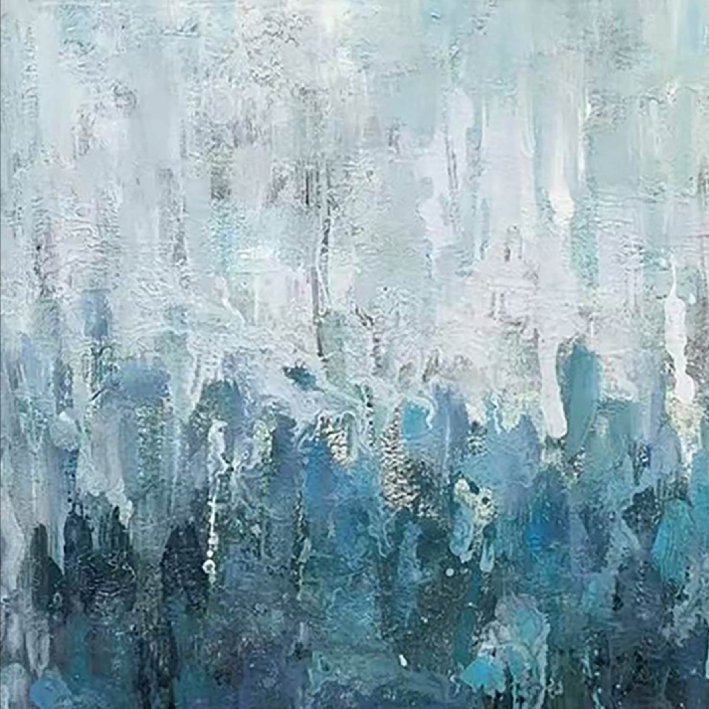 abstract painting"Wandering in the Blue Mist"