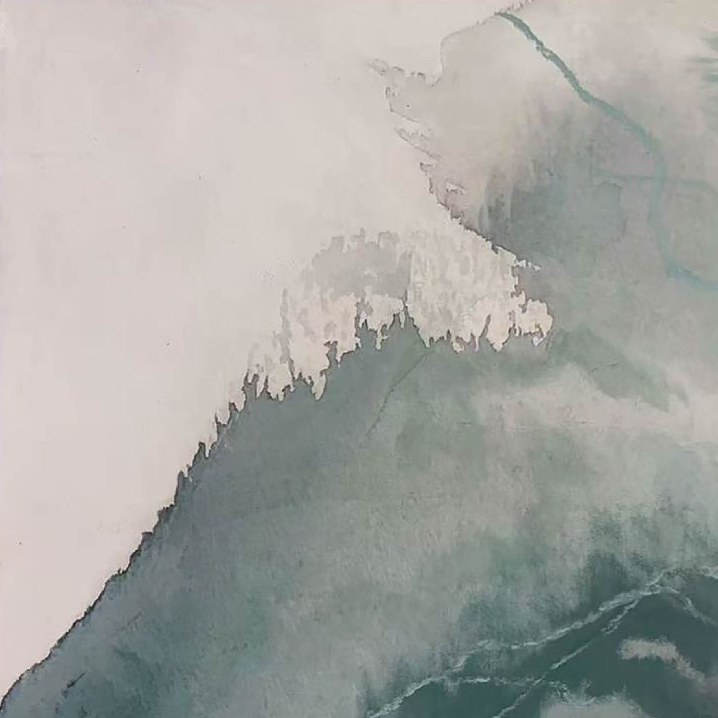 landscape painting"Ink Rhythm of Cyan Ridges"