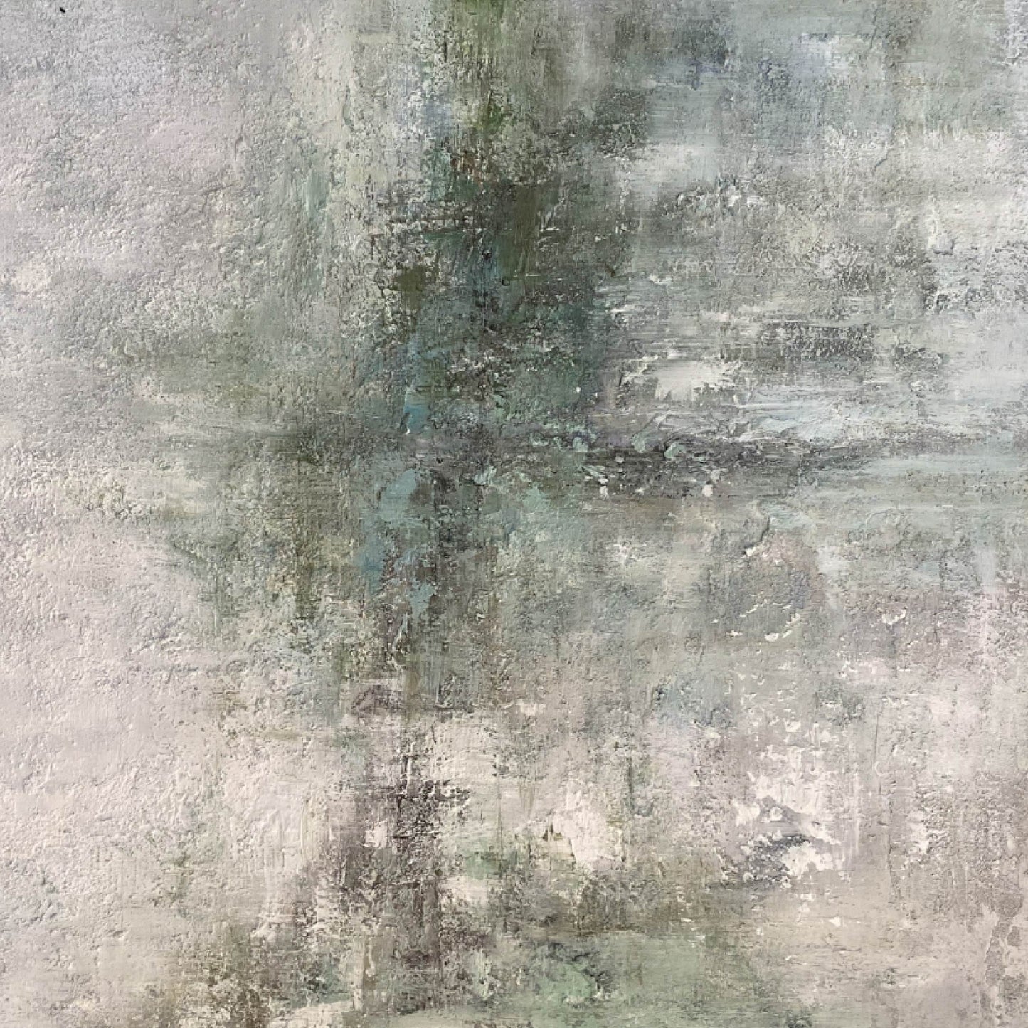 abstract painting“Mystery in Gray - Green”