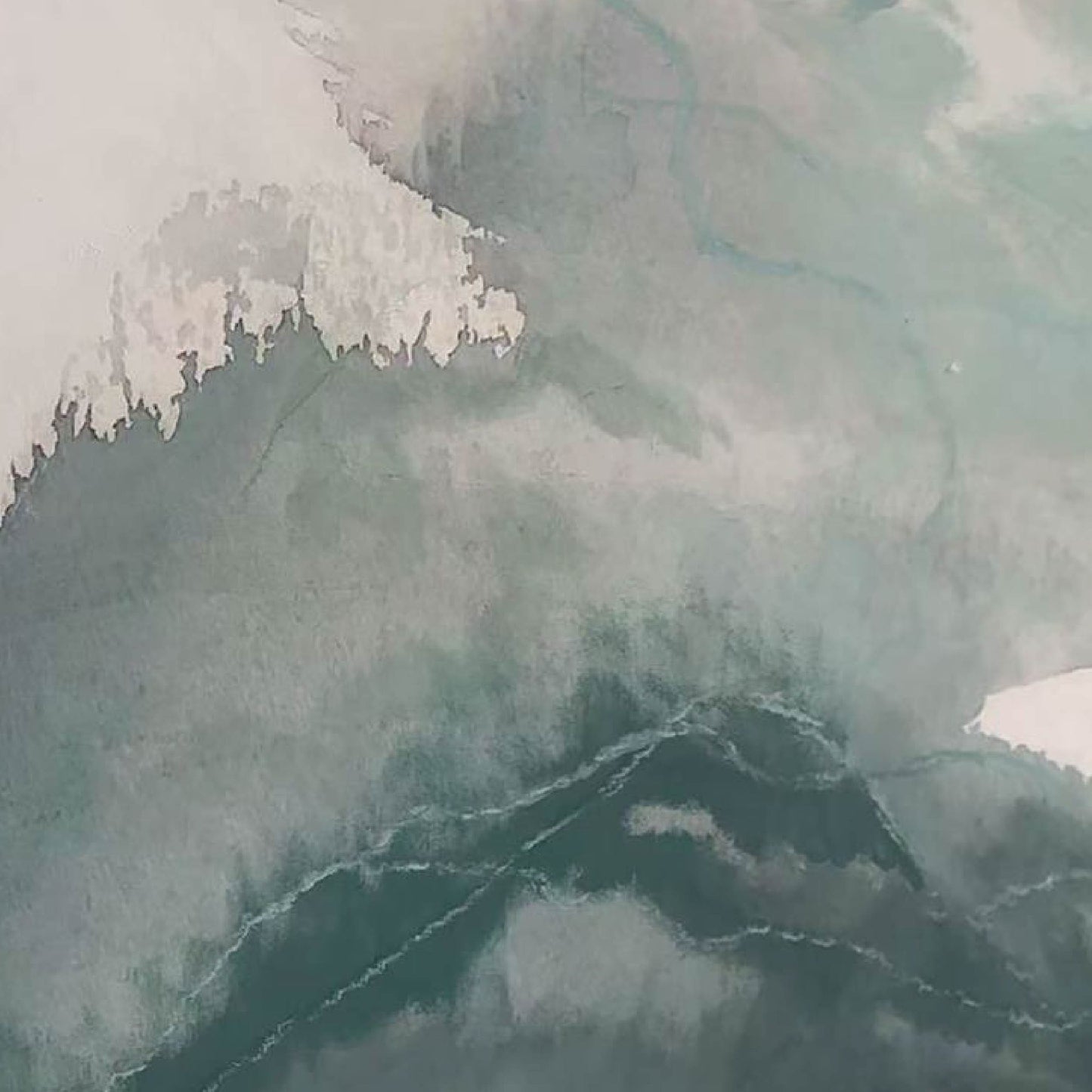 landscape painting"Ink Rhythm of Cyan Ridges"