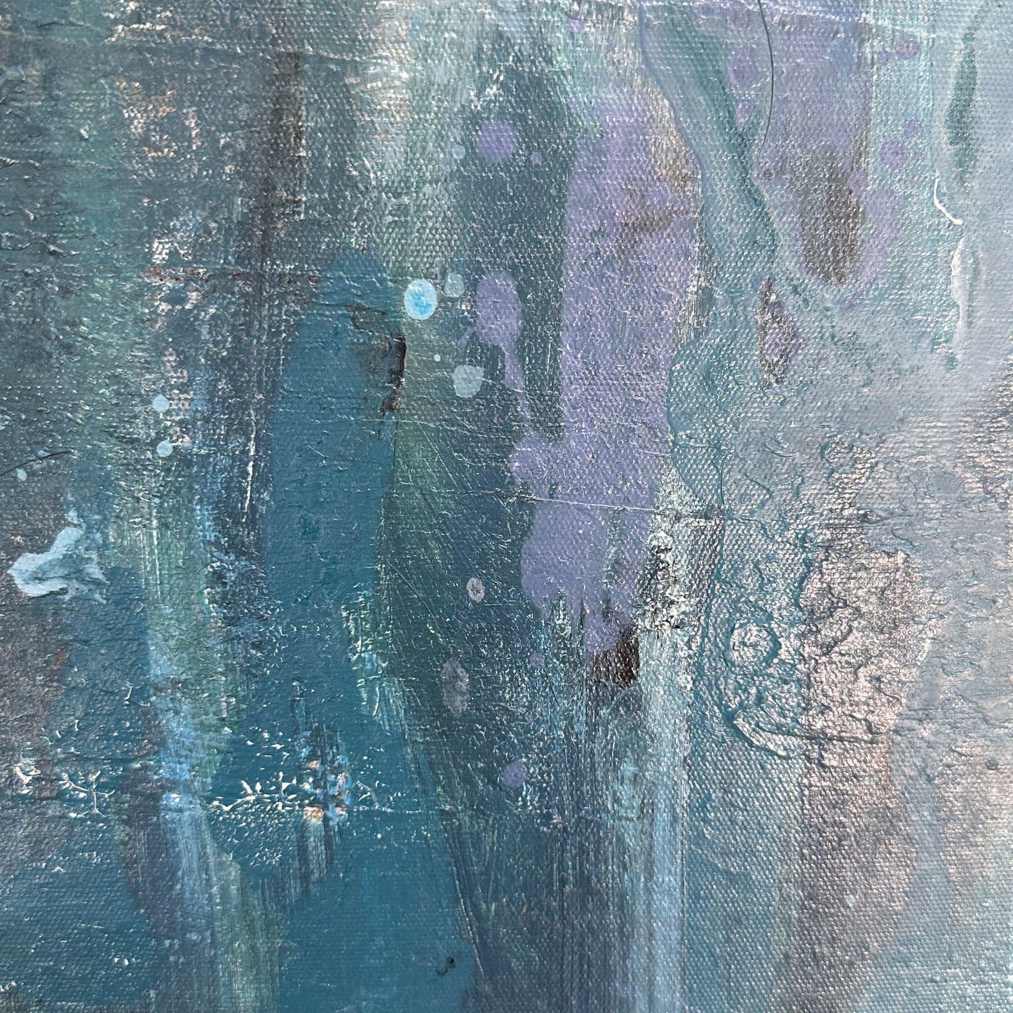 abstract painting“Blue Forest Hidden in Mist”