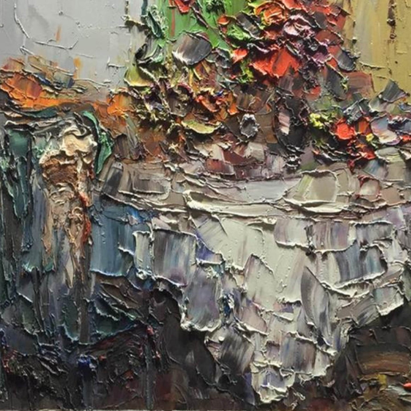 texture painting"A Vivid Moment in Thick Paint"