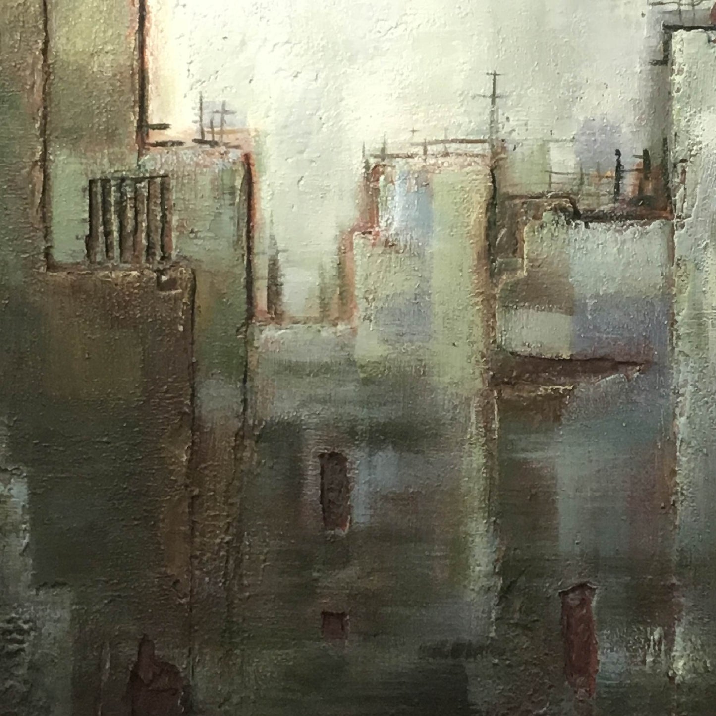 Abstract Painting"Mottled Buildings · Slice of Time"