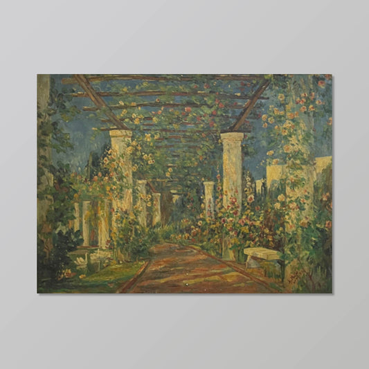 landscape painting"Tender Moments on the Arbor Path"