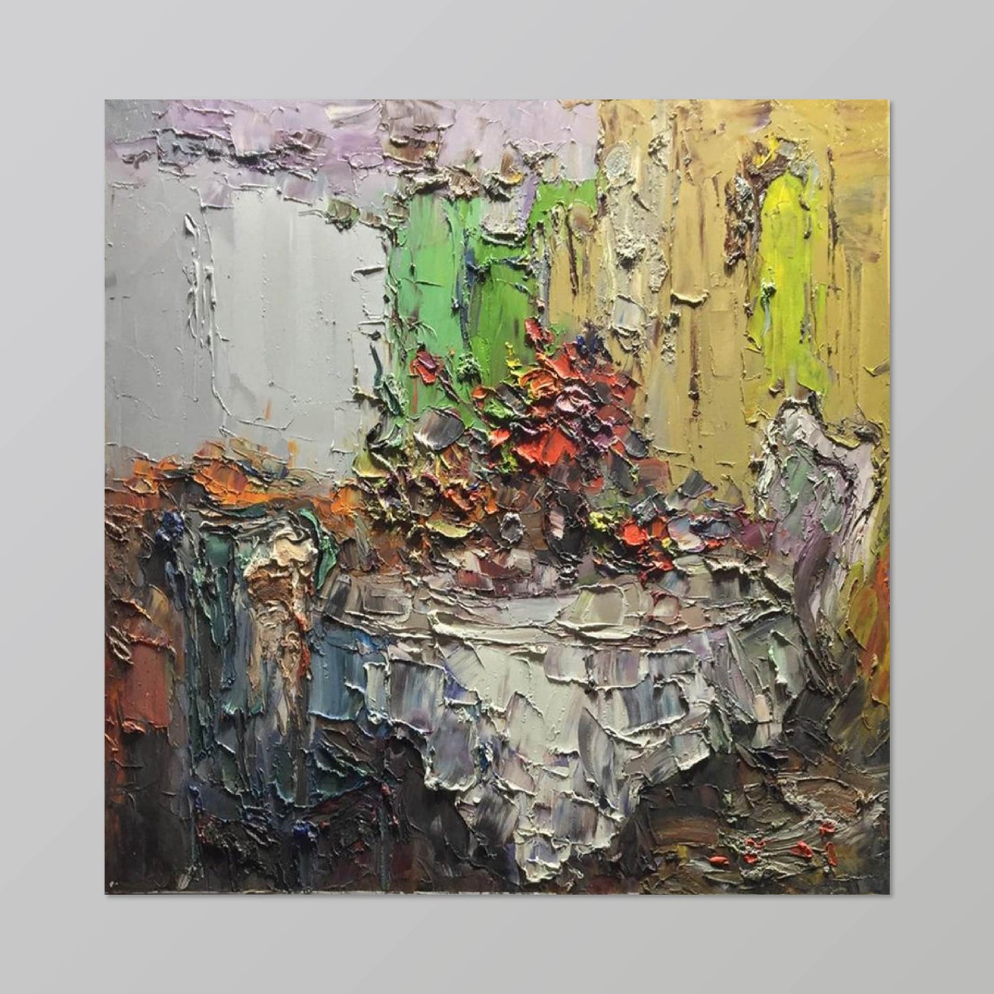 texture painting"A Vivid Moment in Thick Paint"
