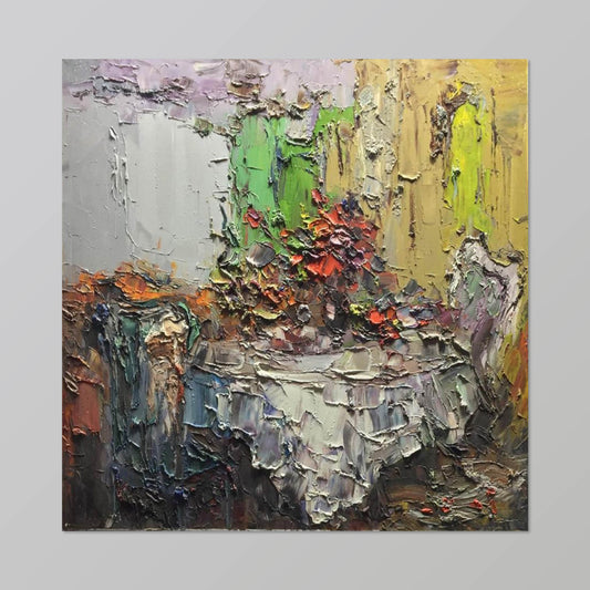 texture painting"A Vivid Moment in Thick Paint"