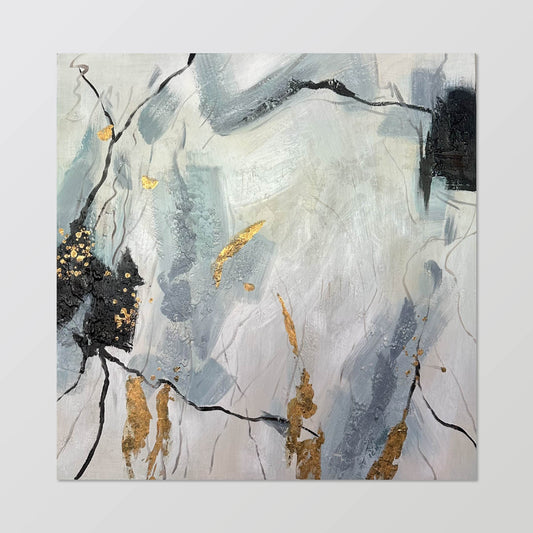 Texture Hand - painted Art“Monochrome & Gilded Murmurs”