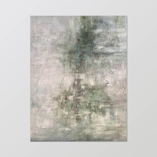 abstract painting“Mystery in Gray - Green”
