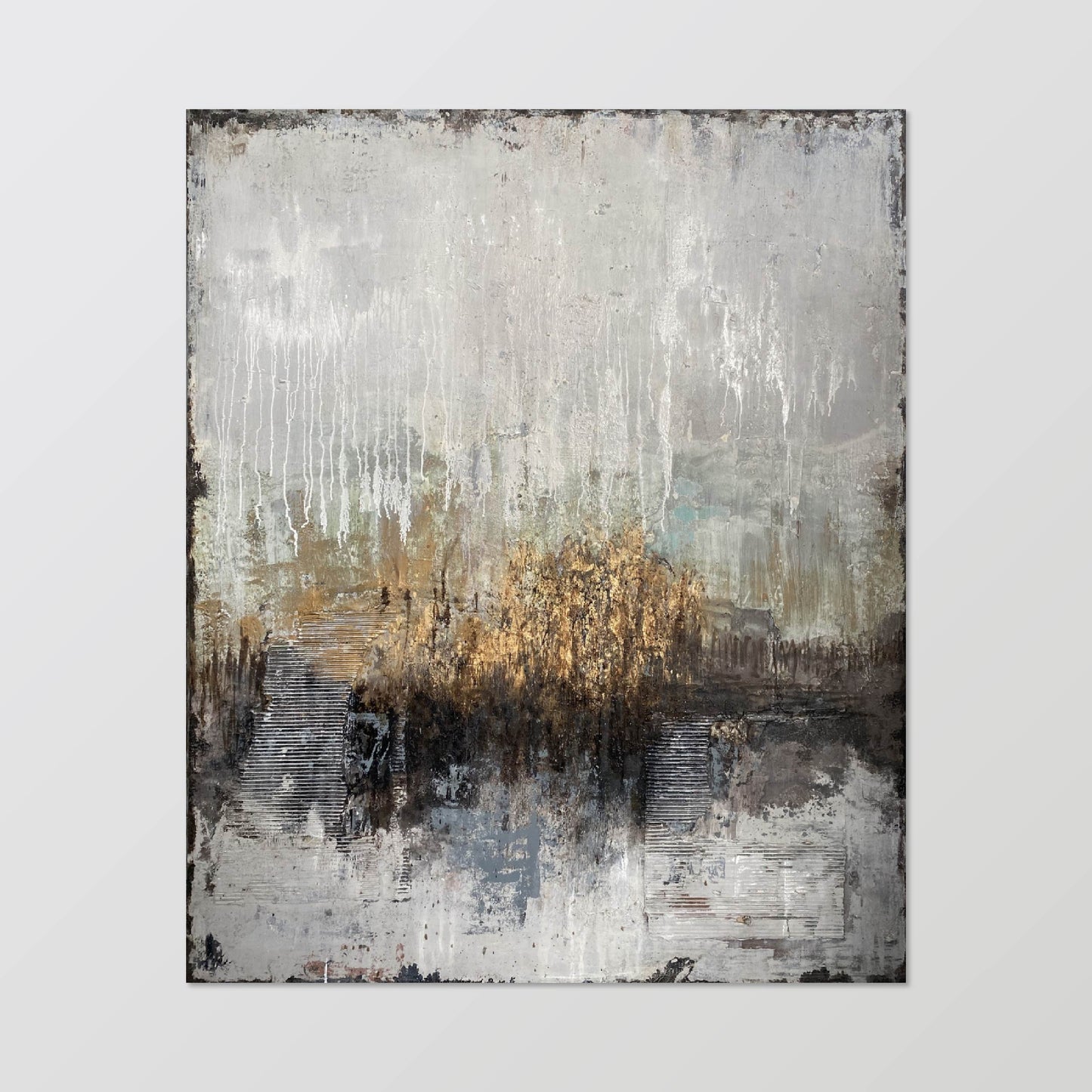 abstract painting"Silver Rain and Golden Woods"