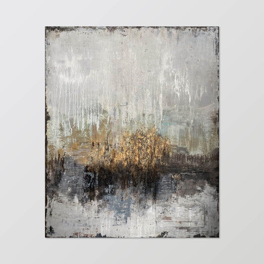 abstract painting"Silver Rain and Golden Woods"