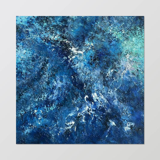 texture painting"Mystic Blue Cosmos"