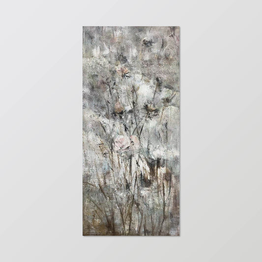 texture painting"Gray Mist Flower Language"