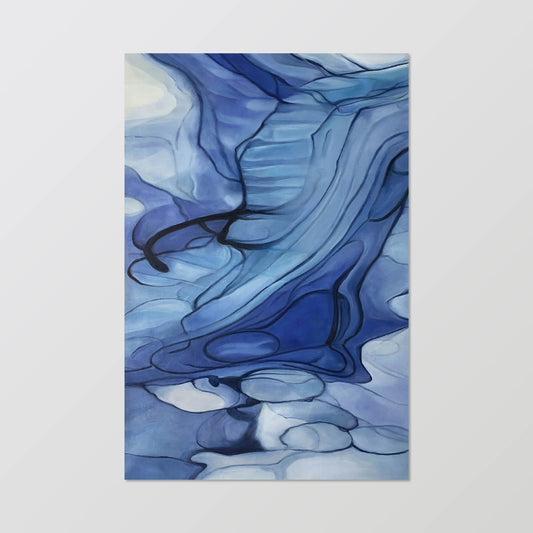 Abstract Painting"Blue Realm Veins"