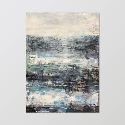 texture painting"Waterside in Old Memories"