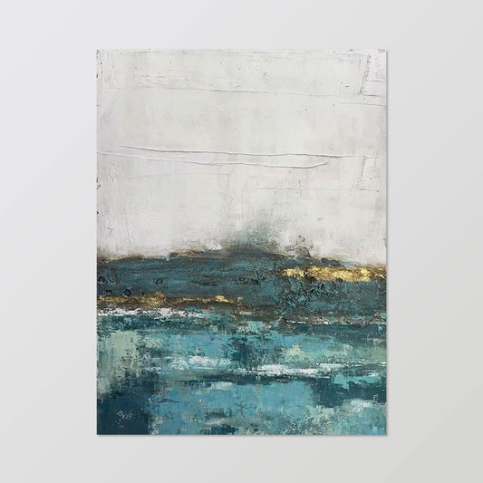 texture painting"Golden Rays in the Sea of Fog"