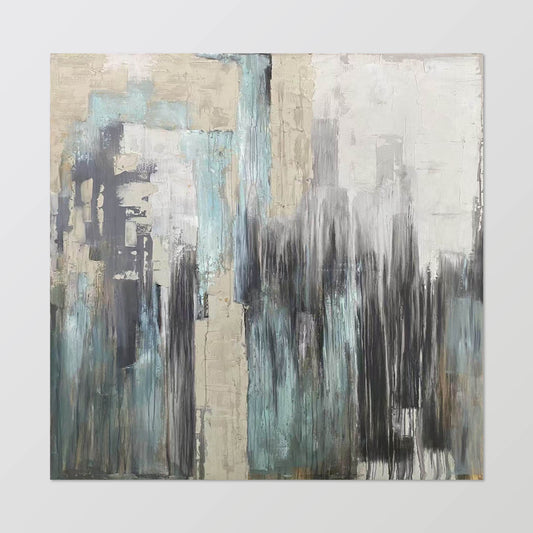 Abstract Painting"City Built by Lines and Colors"
